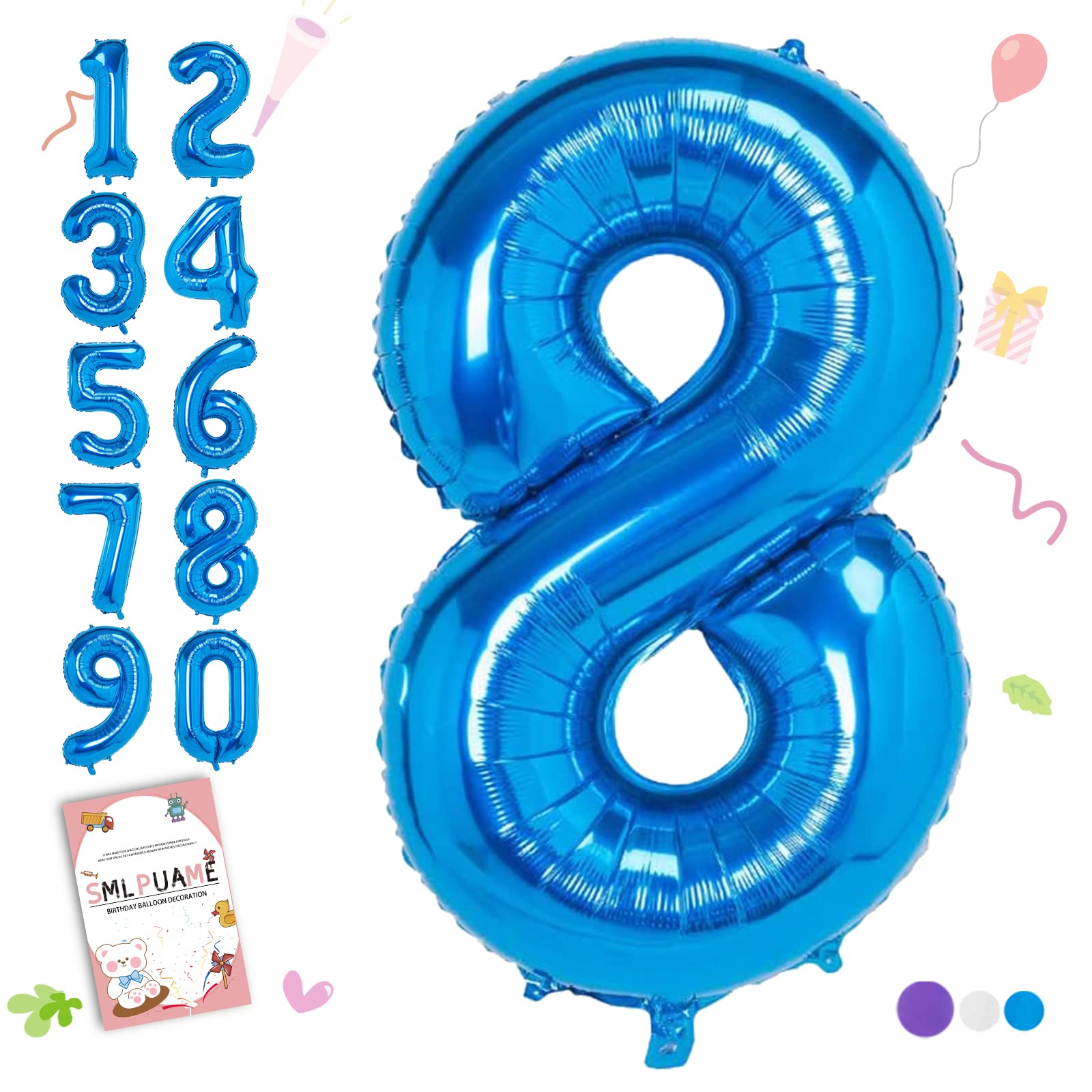 Amazon | 数字 バルーン 40インチ 大きい バースデーバルーン【数字8
